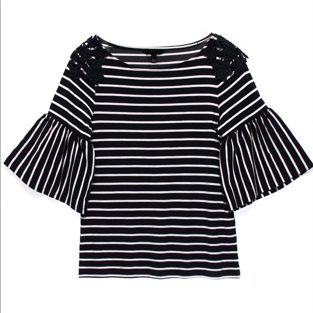 NWOT Banana Republic Stripe Bell Sleeve Top